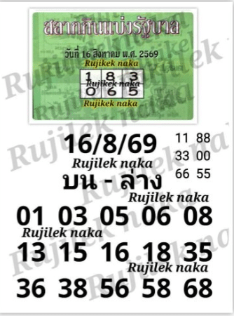 หวยปกเขียว 16/8/69