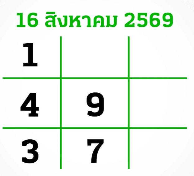 หวยไทยรัฐ 16/8/69