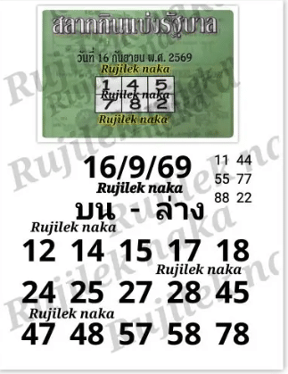 หวยปกเขียว 16/9/69