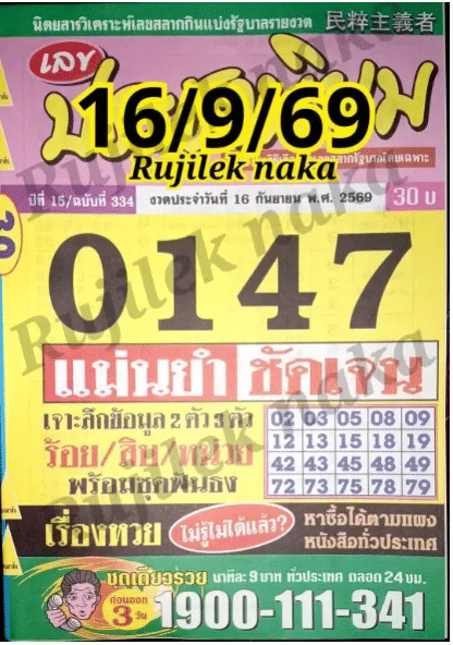 หวยประชานิยม 16/9/69